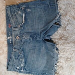 7 For All Mankind dojo Cut Off Shorts Frayed size 28